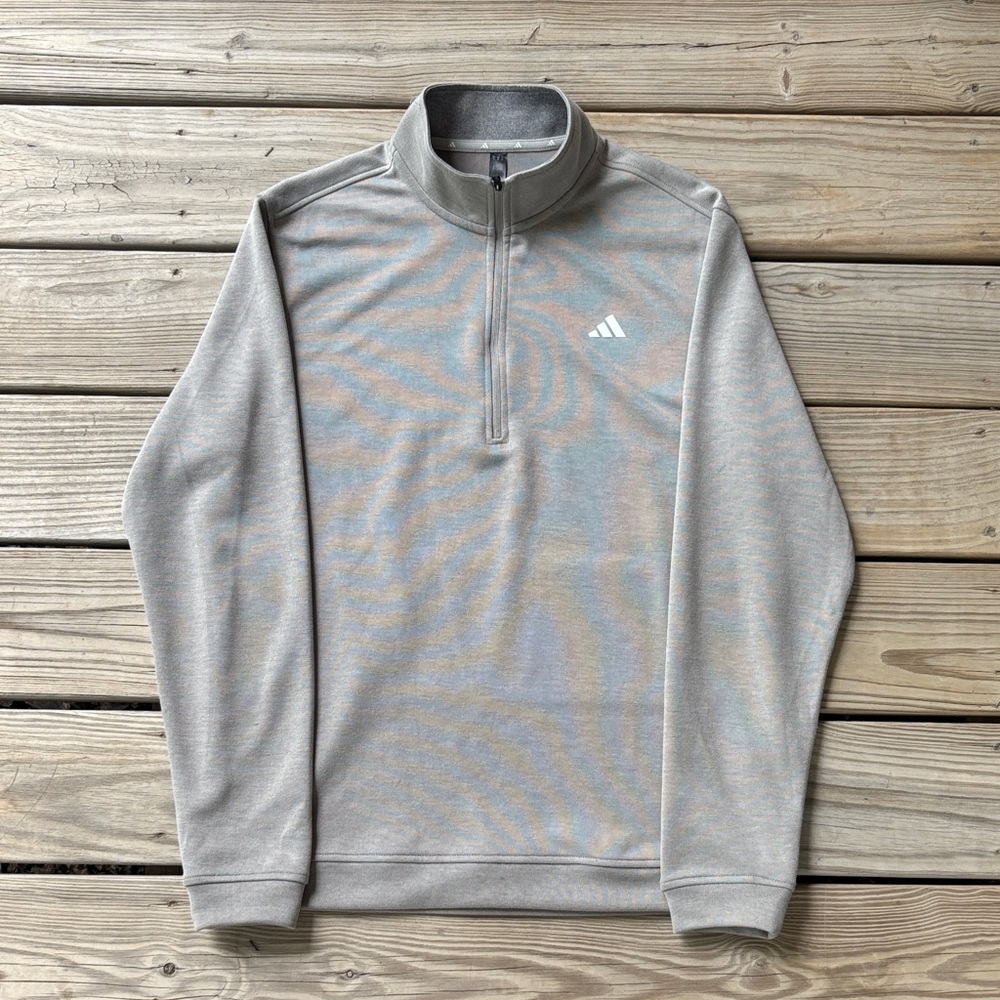 adidas Light Gray Quarter-Zip Pullover